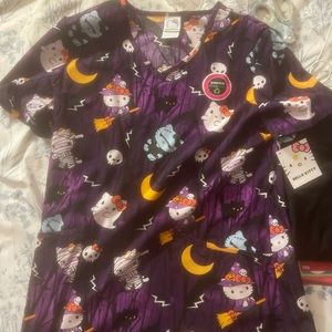 Hello kitty Halloween scrub top